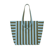 Rose in April - ELISA Einkaufstasche • Stripes Olive/Blue - Tasche - ROSA ECK