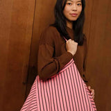 Rose in April - ELISA Einkaufstasche • Stripes Tennis Funky pink - Tasche - ROSA ECK