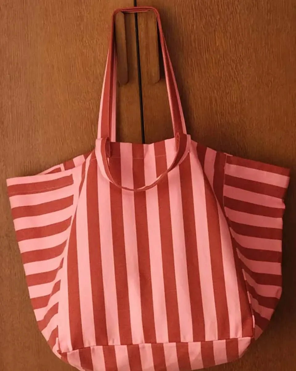 Rose in April - ELISA Tragetasche • Stripes Brick/Pink - ROSA ECK