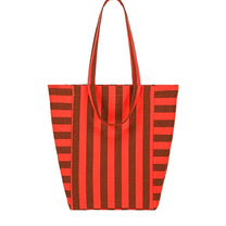 Rose in April - ELISABETH Einkaufstasche • Stripes Brown/Tomato - ROSA ECK