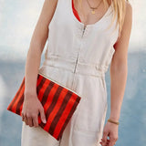 Rose in April - LILI Etui • Stripes Brown/Tomato - ROSA ECK