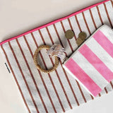 Rose in April - LILI Etui • Stripes Tennis Pecan/Greige - ROSA ECK