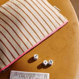 Rose in April - LILI Etui • Stripes Tennis Pecan/Greige - ROSA ECK