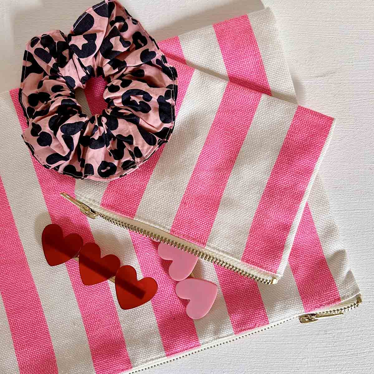 Rose in April - LILI Handtasche | Streifen Neonrosa - Beutel - ROSA ECK Concept Store