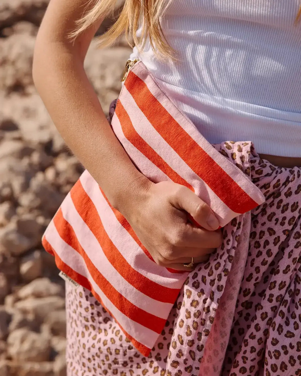 Rose in April - LILI Handtasche • Stripes Tomato/Candy - Beutel - ROSA ECK Concept Store