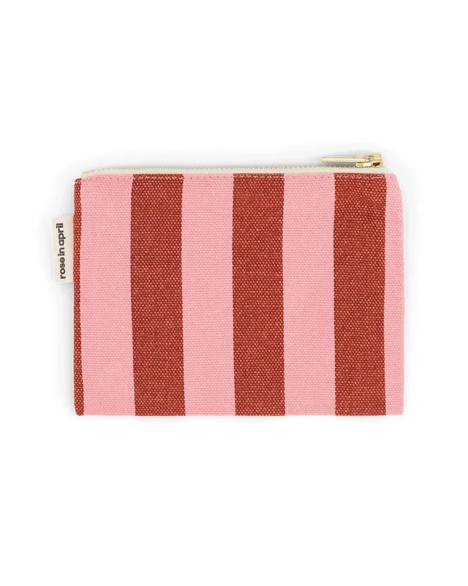 Rose in April - MARIE Geldbeutel • Stripes Brick/Pink - ROSA ECK