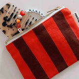 Rose in April - MARIE Geldbeutel • Stripes Brown/Tomato - ROSA ECK