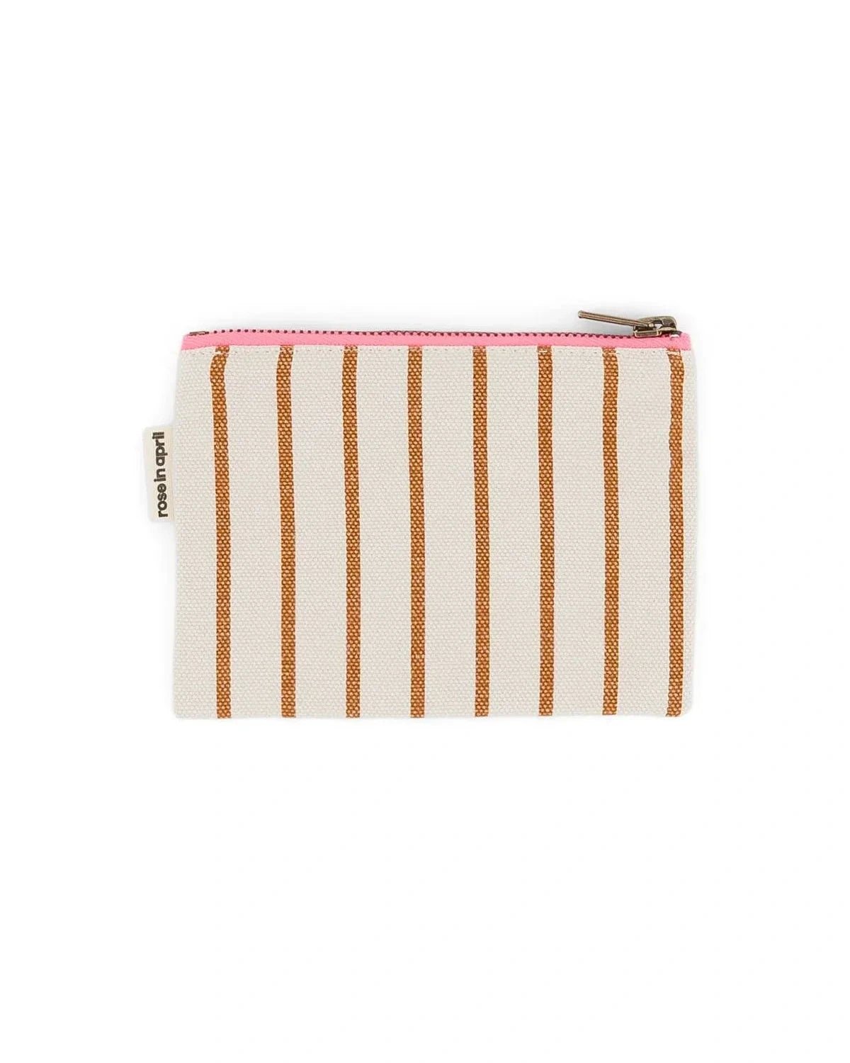 Rose in April - MARIE Geldbeutel • Stripes Tennis Pecan/Greige - ROSA ECK