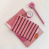 Rose in April - MARIE Mini - Beutel • Funky Pink Tennis Stripes - Beutel - ROSA ECK