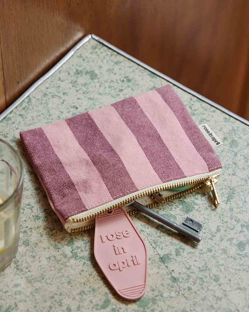 Rose in April - MARIE Mini - Beutel | Stripes  Burgundy / Flamingo - Beutel - ROSA ECK - 