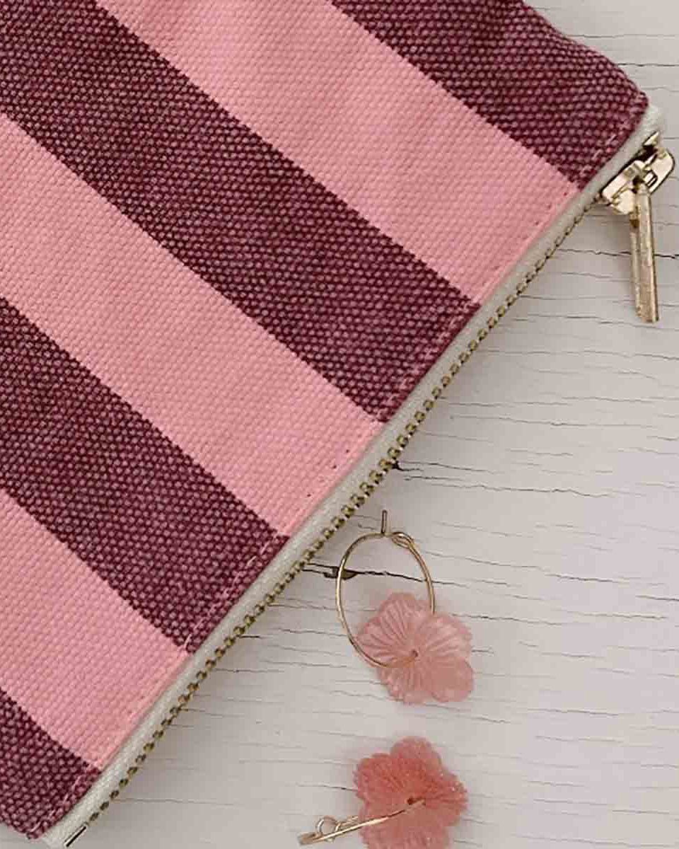 Rose in April - MARIE Mini - Beutel | Stripes  Burgundy / Flamingo - Beutel - ROSA ECK - 