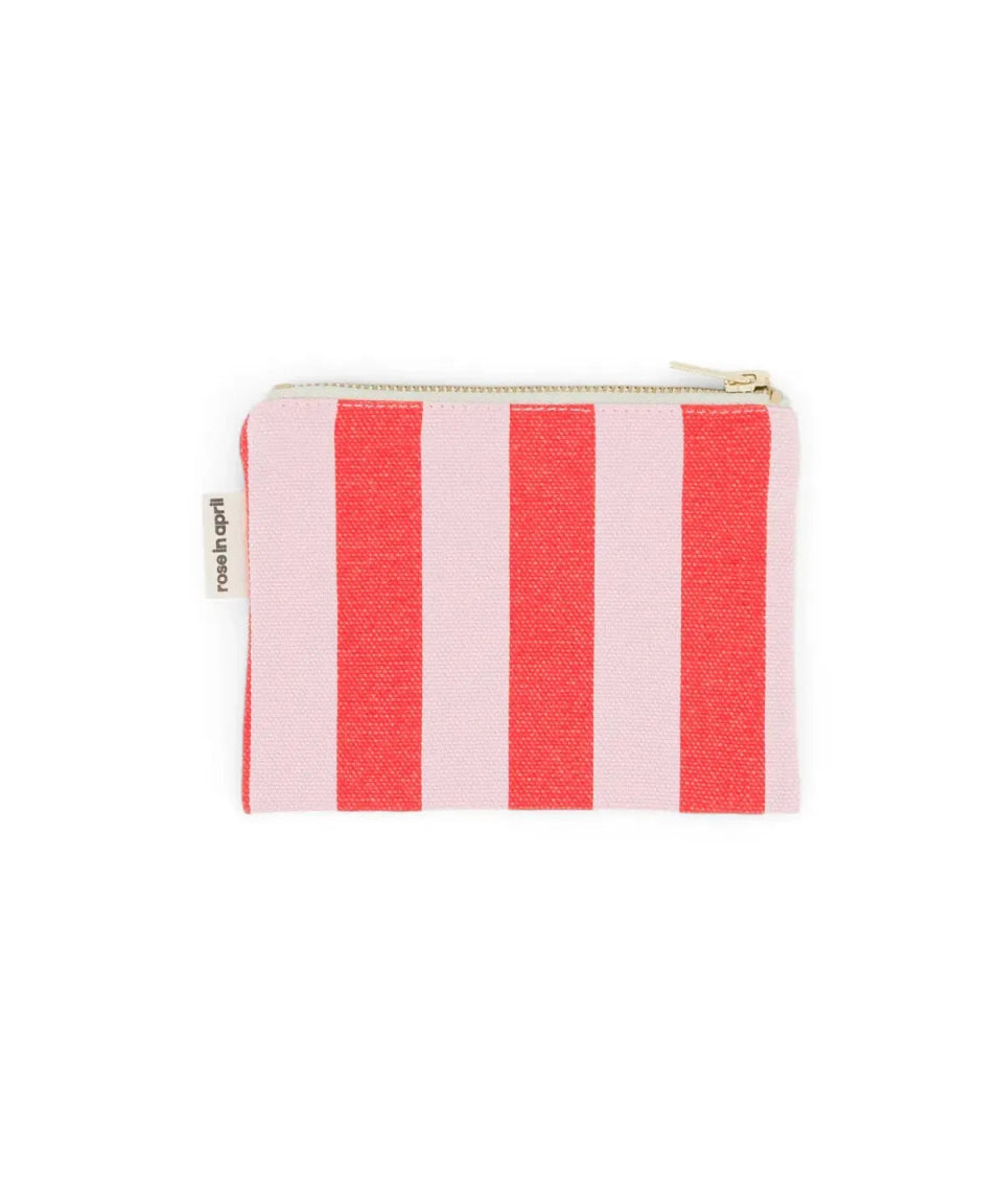 Rose in April - MARIE Mini - Beutel • Stripes Tomato/Candy - Geldbeutel - ROSA ECK Concept Store