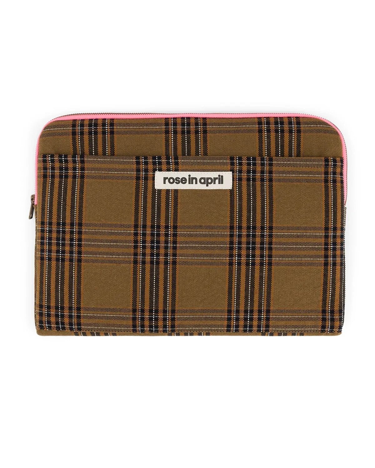 Rose in April - OCTAVE Laptophülle (13/14 Zoll) • Tartan Check - Laptoptasche - ROSA ECK