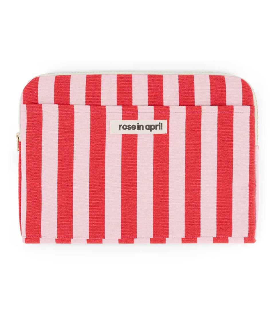 Rose in April - OCTAVE Laptoptasche (13/14 Zoll) • Streifen Rot/Pink - Laptoptasche - ROSA ECK Concept Store
