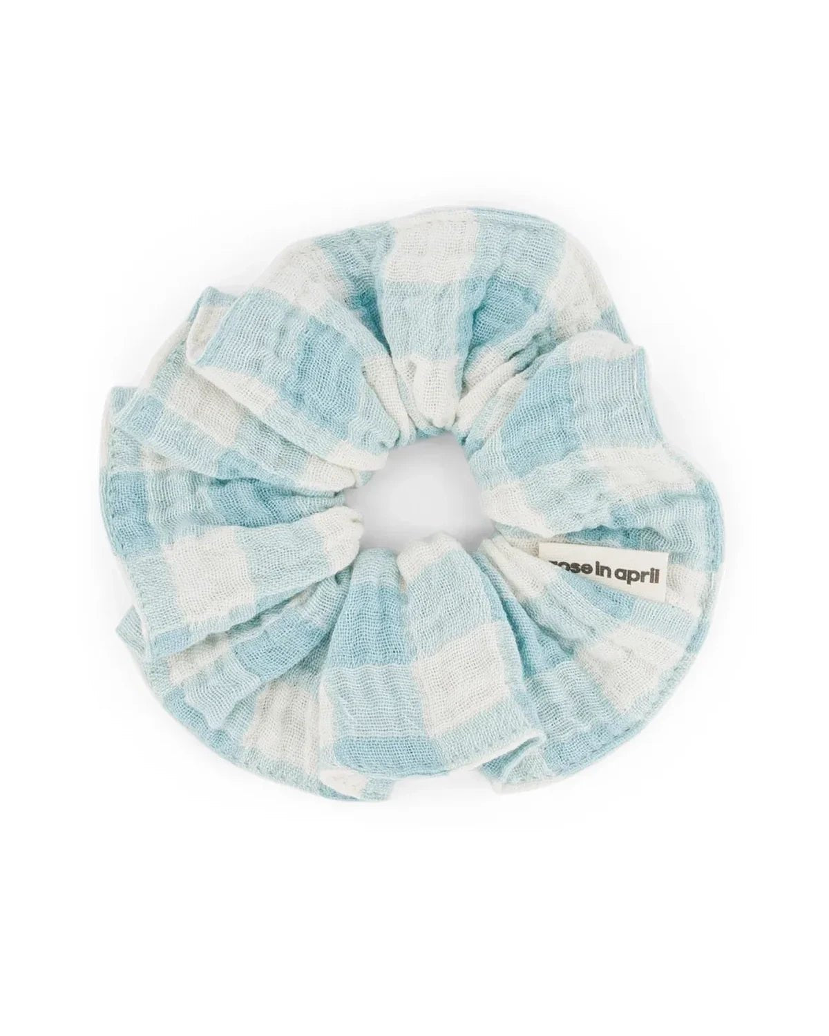 Rose in April - SCRUNCHIE Haargummi | Vichy Ecru - Blue - ROSA ECK Concept Store