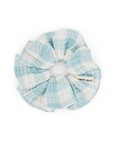Rose in April - SCRUNCHIE Haargummi | Vichy Ecru - Blue - ROSA ECK Concept Store