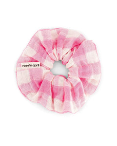 Rose in April - SCRUNCHIE Haargummi | Vichy Ecru - Neon Pink - ROSA ECK Concept Store