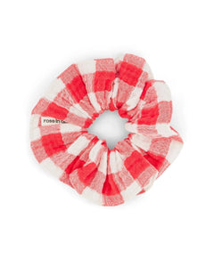 Rose in April - SCRUNCHIE Haargummi | Vichy Ecru - Tomato - ROSA ECK Concept Store