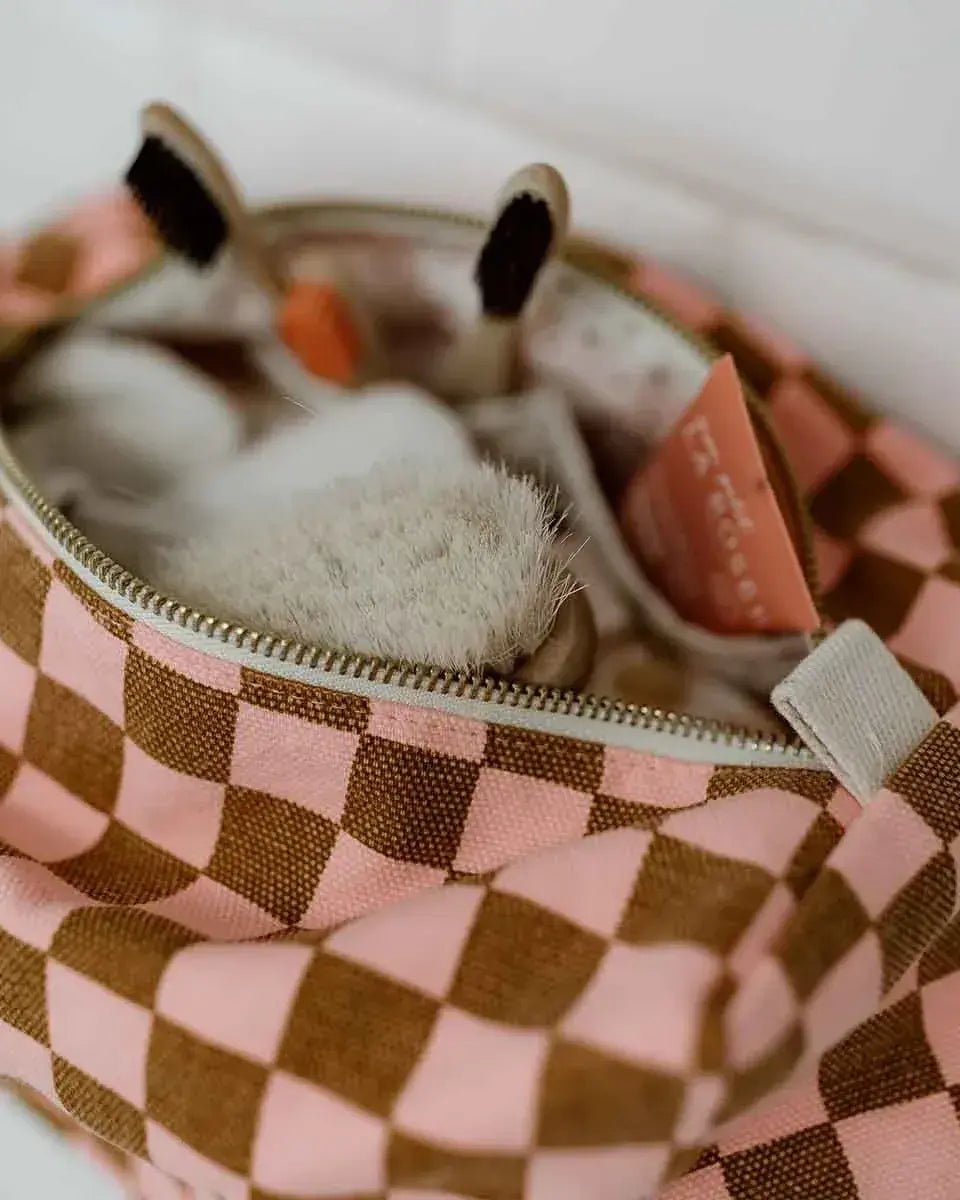 Rose in April - VIC Kulturbeutel • Checks Strawberry/Caramel - Beutel - ROSA ECK Concept Store