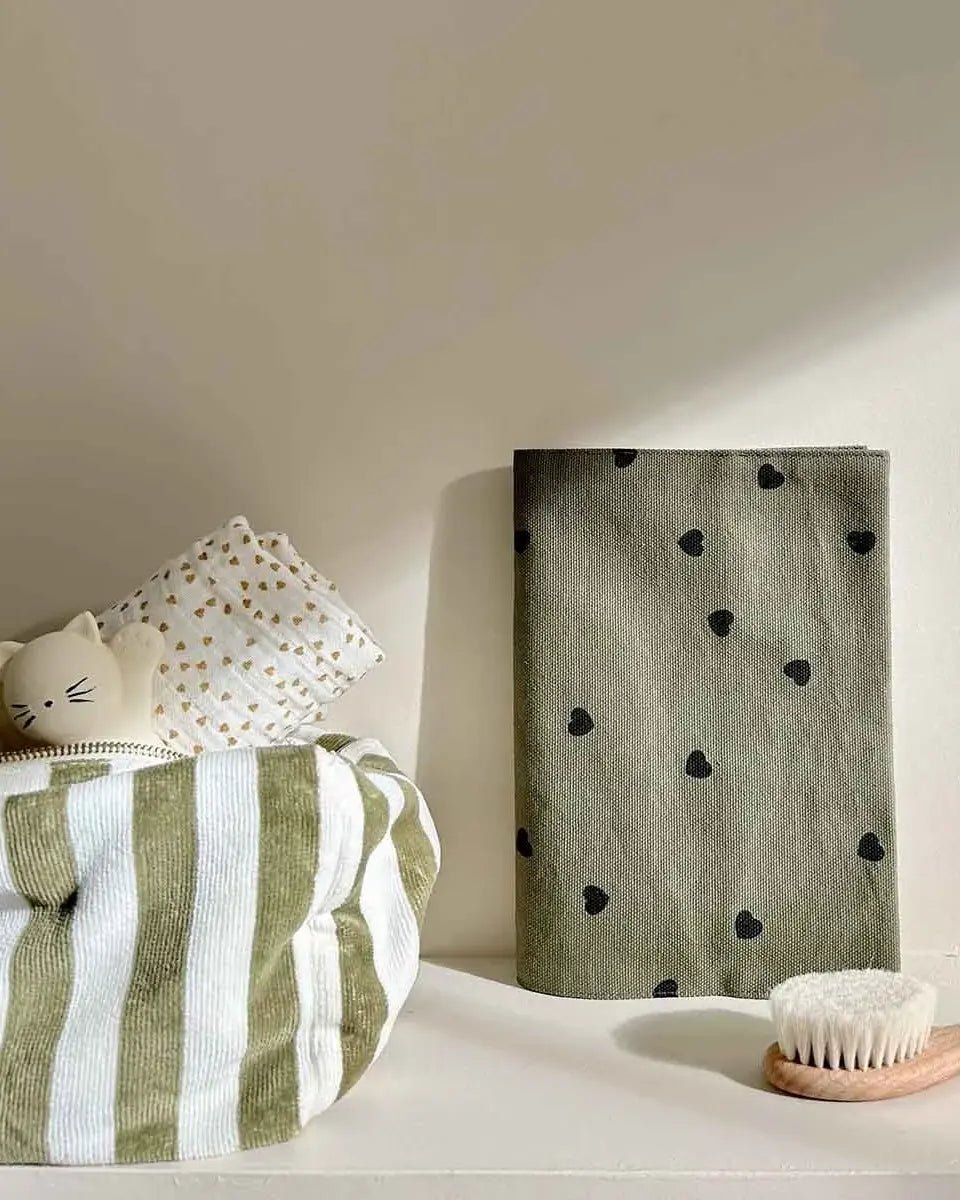 Rose in April - VIC Kulturbeutel • Stripes Kaki Terry - Beutel - ROSA ECK Concept Store
