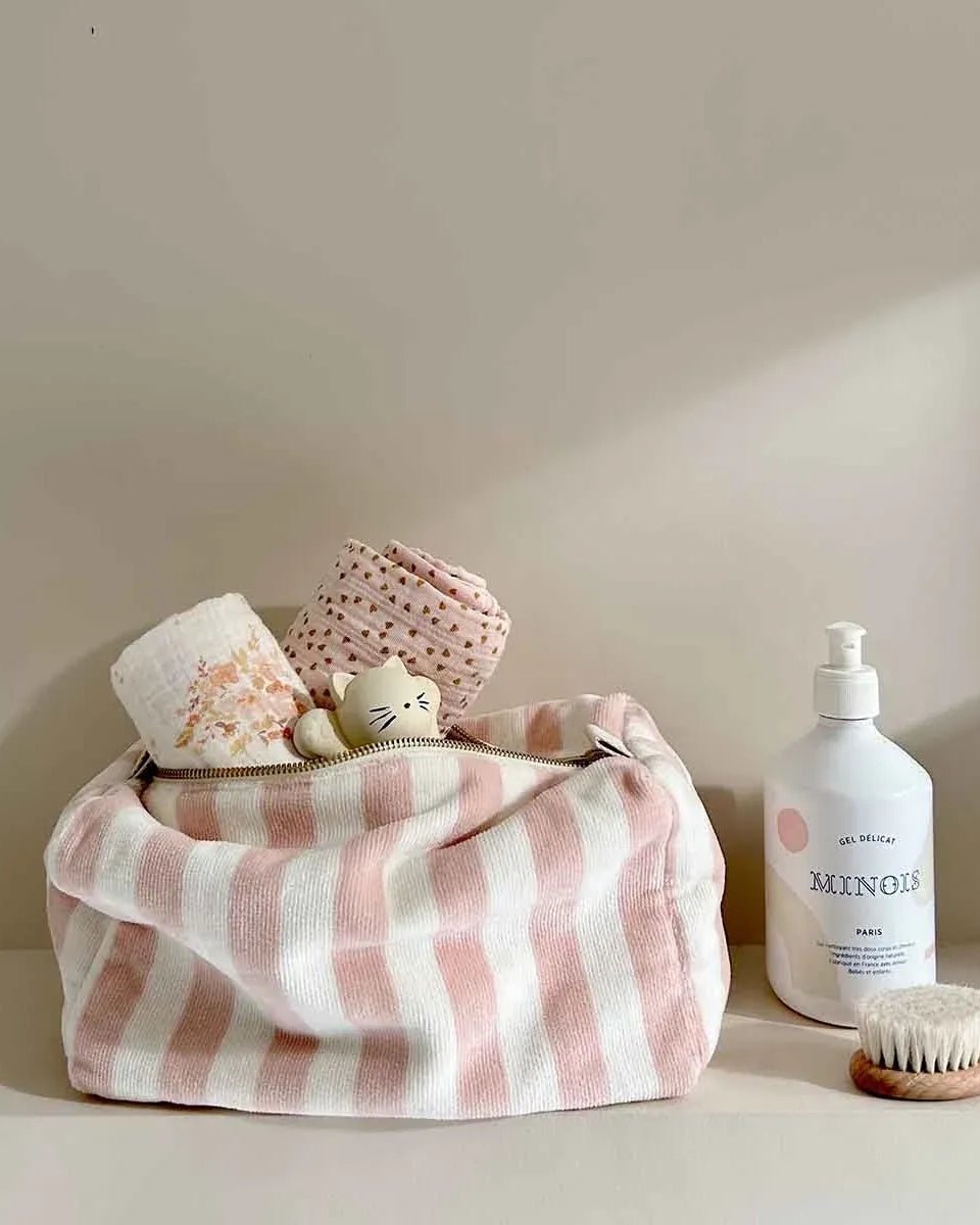 Rose in April - VIC Kulturbeutel • Stripes Light Pink Terry - Beutel - ROSA ECK Concept Store