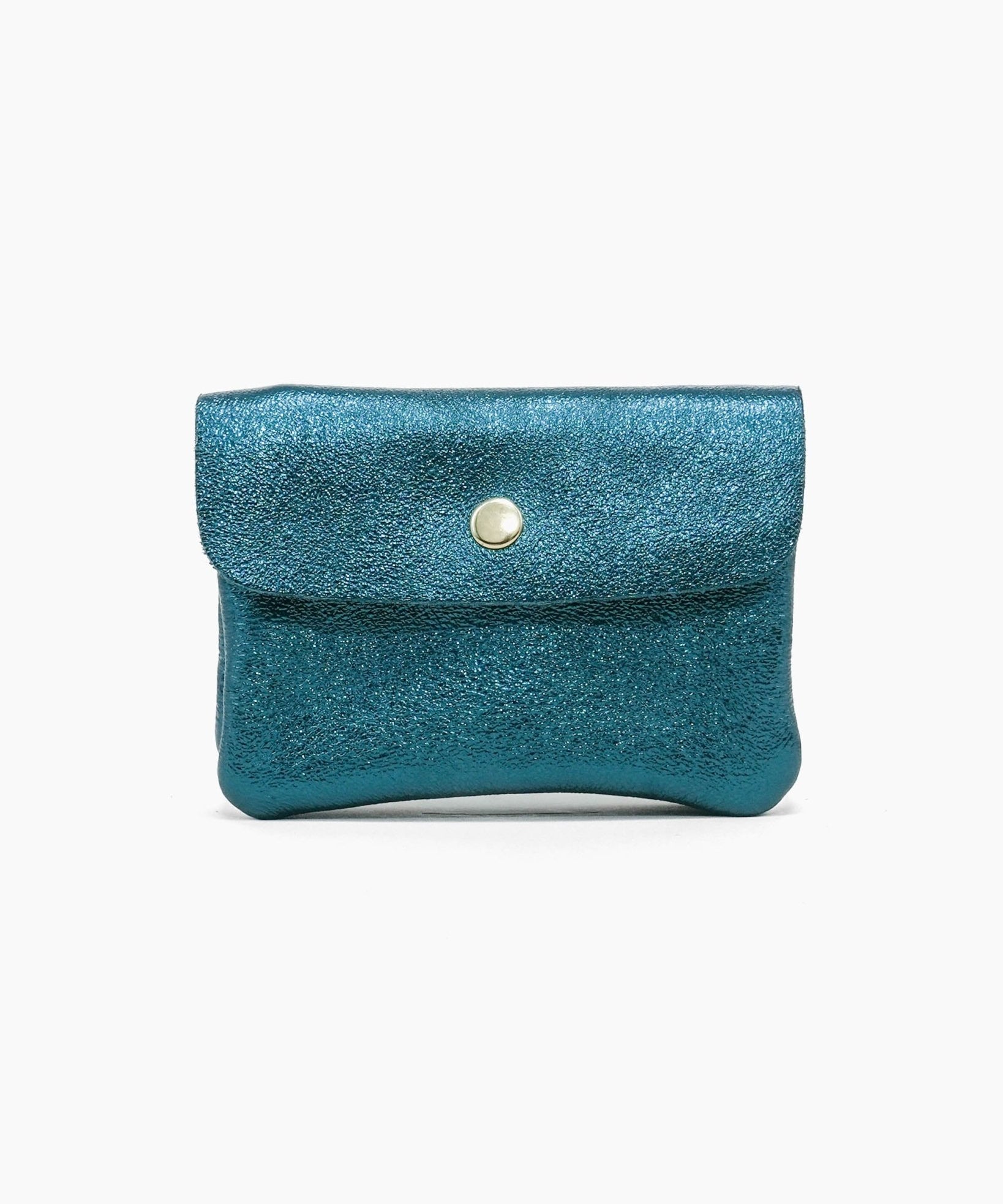 Royal Marais - Geldbeutel aus metallischem Leder | Entenblau - ROSA ECK - Blau, Geldbörse,