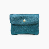 Royal Marais - Geldbeutel aus metallischem Leder | Entenblau - ROSA ECK - Blau, Geldbörse,