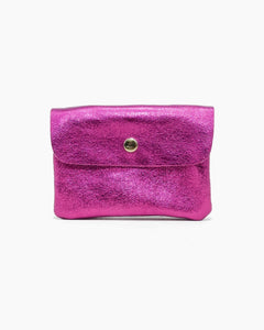 Royal Marais - Geldbeutel aus metallischem Leder | Fuchsia - ROSA ECK - Geldbörse, Pink,