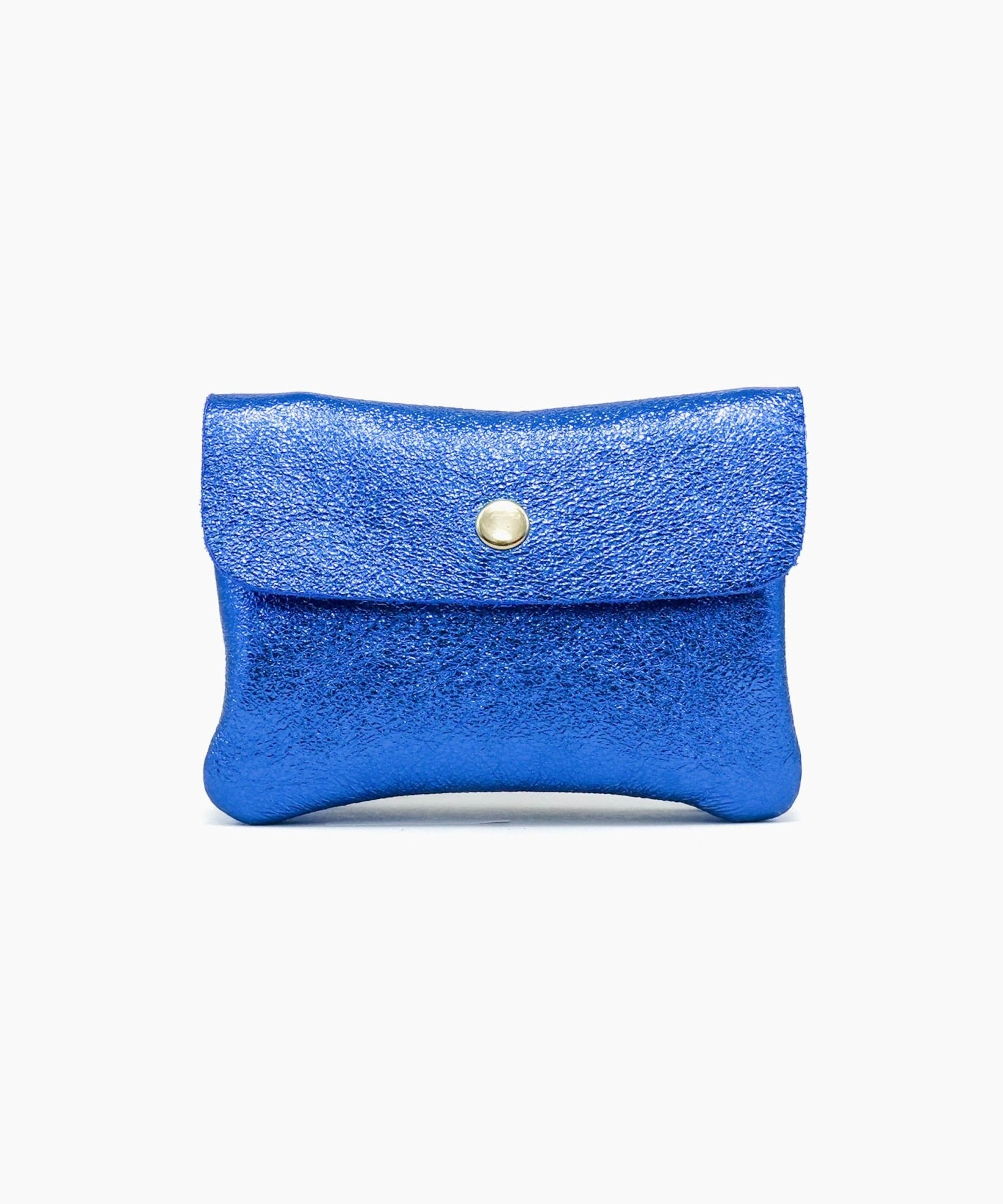 Royal Marais - Geldbeutel aus metallischem Leder | Königsblau - ROSA ECK - Blau, Geldbörse,