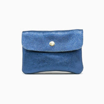 Royal Marais - Geldbeutel aus metallischem Leder | Marineblau - ROSA ECK - Blau, Geldbörse,