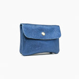 Royal Marais - Geldbeutel aus metallischem Leder | Marineblau - ROSA ECK - Blau, Geldbörse,