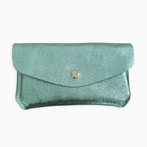 Royal Marais - Geldbeutel aus metallischem Leder mit 2 Taschen • Minz - Grün - Geldbeutel - ROSA ECK Concept Store