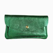 Royal Marais - Geldbeutel aus metallischem Leder mit 2 Taschen • Wiesen - Grün - Geldbeutel - ROSA ECK Concept Store