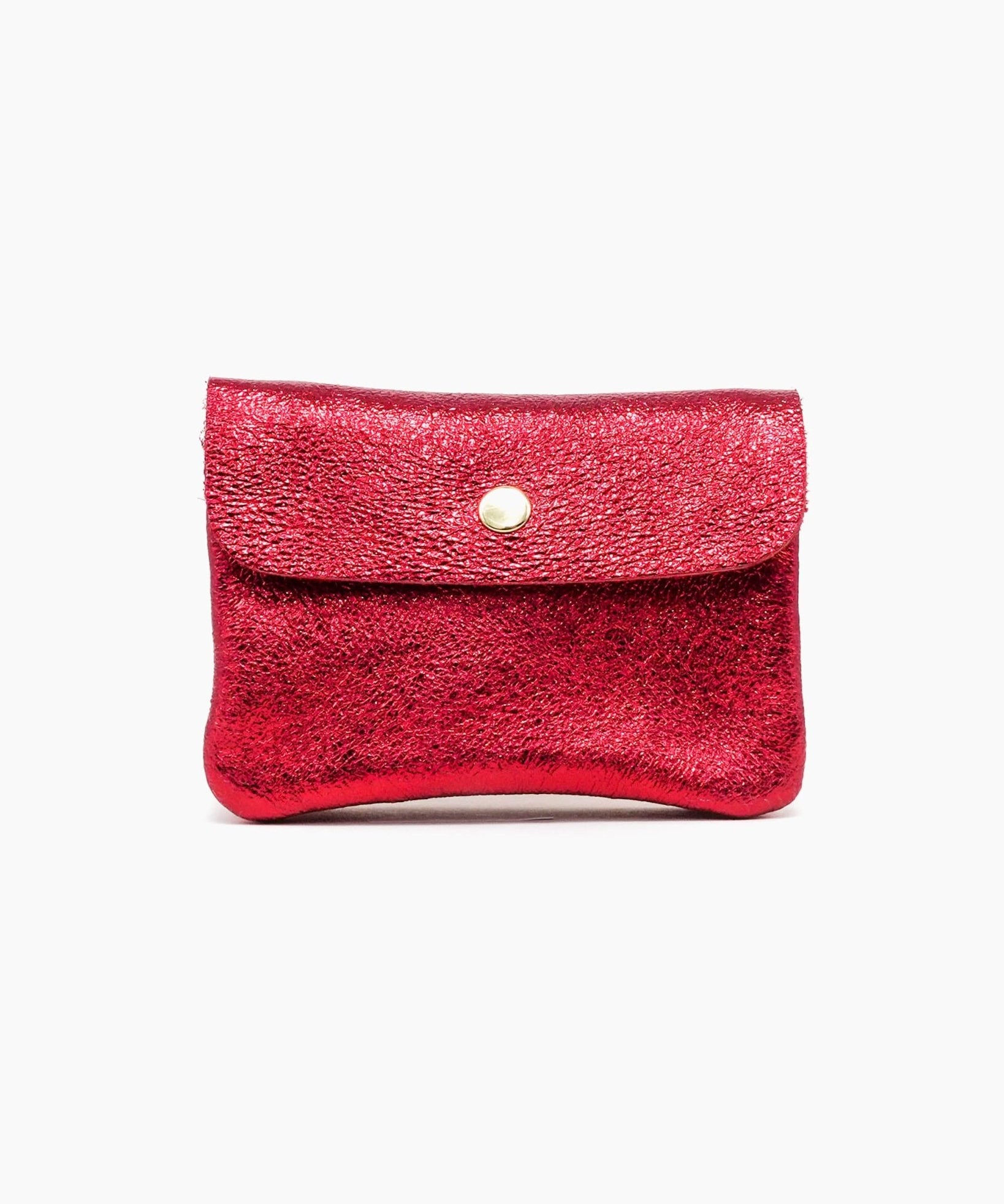 Royal Marais - Geldbeutel aus metallischem Leder | Rot - ROSA ECK - Geldbörse, ,