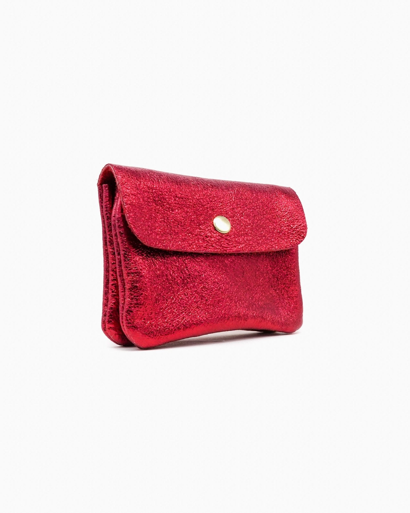 Royal Marais - Geldbeutel aus metallischem Leder | Rot - ROSA ECK - Geldbörse, ,