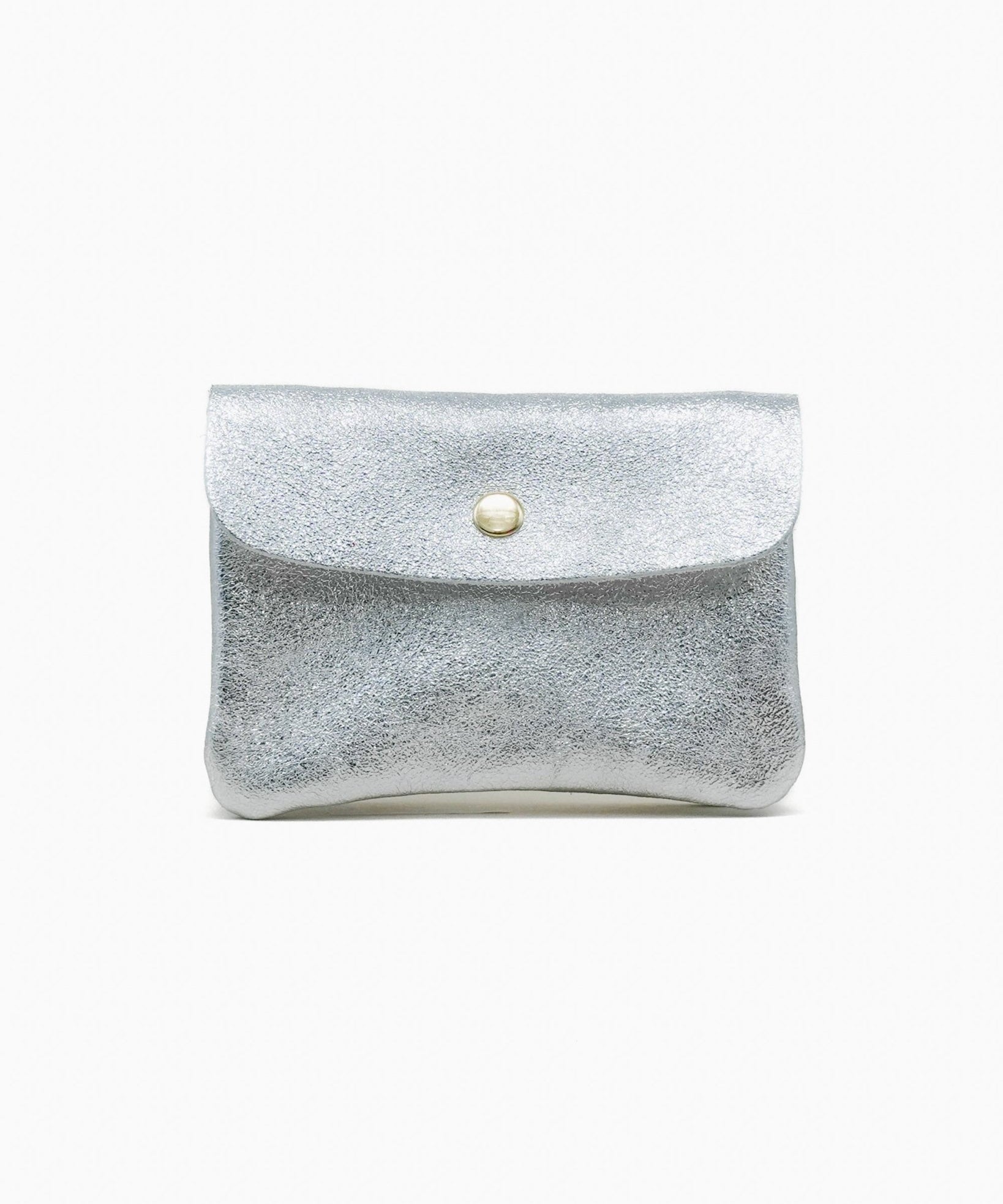 Royal Marais - Geldbeutel aus metallischem Leder | Silber - ROSA ECK - Geldbörse, Silver,