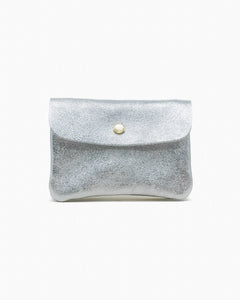 Royal Marais - Geldbeutel aus metallischem Leder | Silber - ROSA ECK - Geldbörse, Silver,