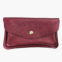 Royal Marais - Großer Geldbeutel aus metallischem Leder • Bordo - Geldbeutel - ROSA ECK