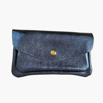 Royal Marais - Großer Geldbeutel aus metallischem Leder • Marineblau - Geldbeutel - ROSA ECK