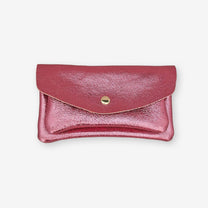 Royal Marais - Großer Geldbeutel aus metallischem Leder • Pink - ROSA ECK