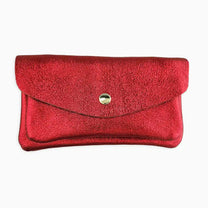 Royal Marais - Großer Geldbeutel aus metallischem Leder • Rot - Geldbeutel - ROSA ECK Concept Store