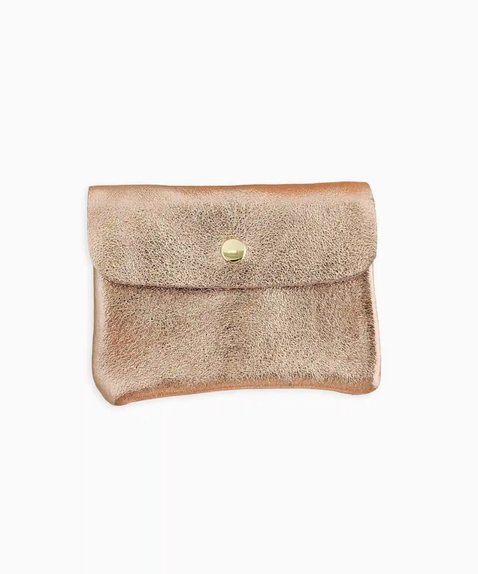 Royal Marais - Kleiner Geldbeutel aus metallischem Leder • Beige - Geldbeutel - ROSA ECK Concept Store