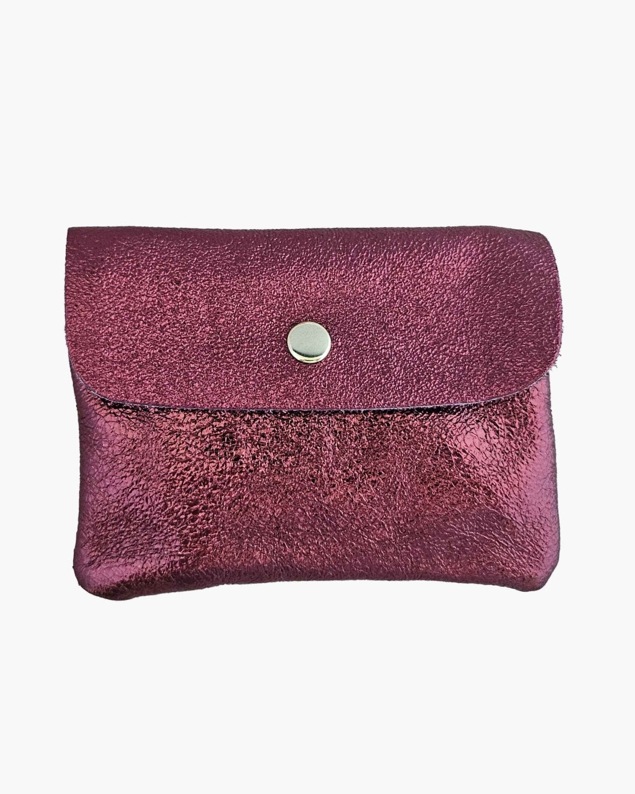 Royal Marais - Kleiner Geldbeutel aus metallischem Leder • Burgunderrot - Geldbeutel - ROSA ECK