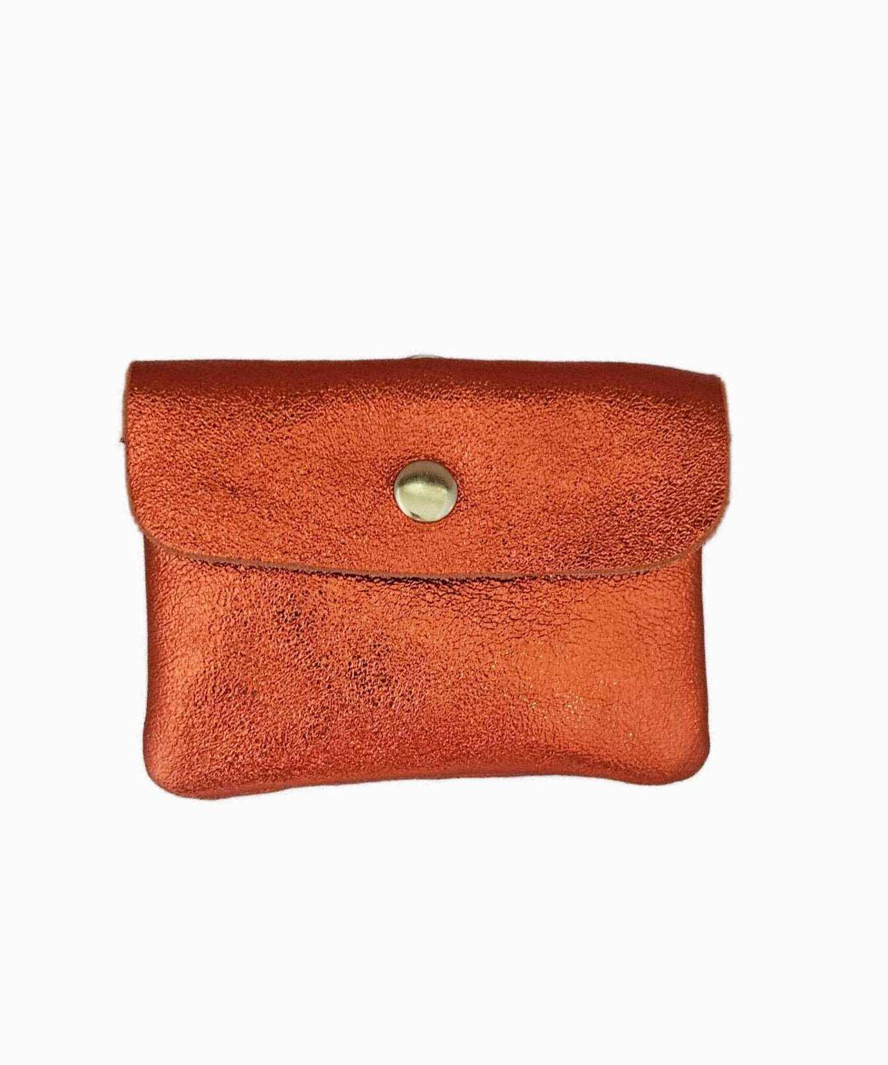 Royal Marais - Kleiner Geldbeutel aus metallischem Leder • Orange - Geldbeutel - ROSA ECK