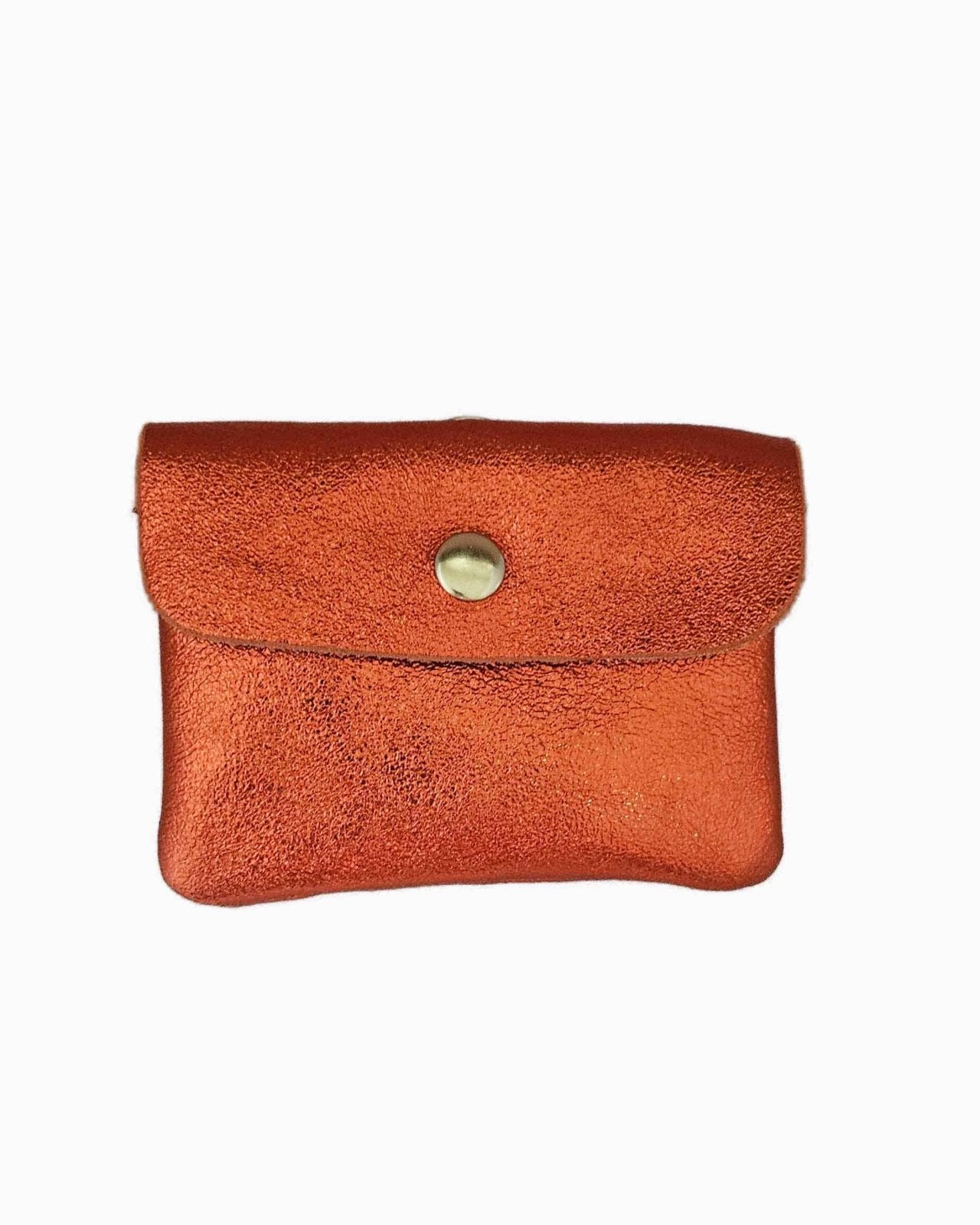 Royal Marais - Kleiner Geldbeutel aus metallischem Leder • Orange - Geldbeutel - ROSA ECK