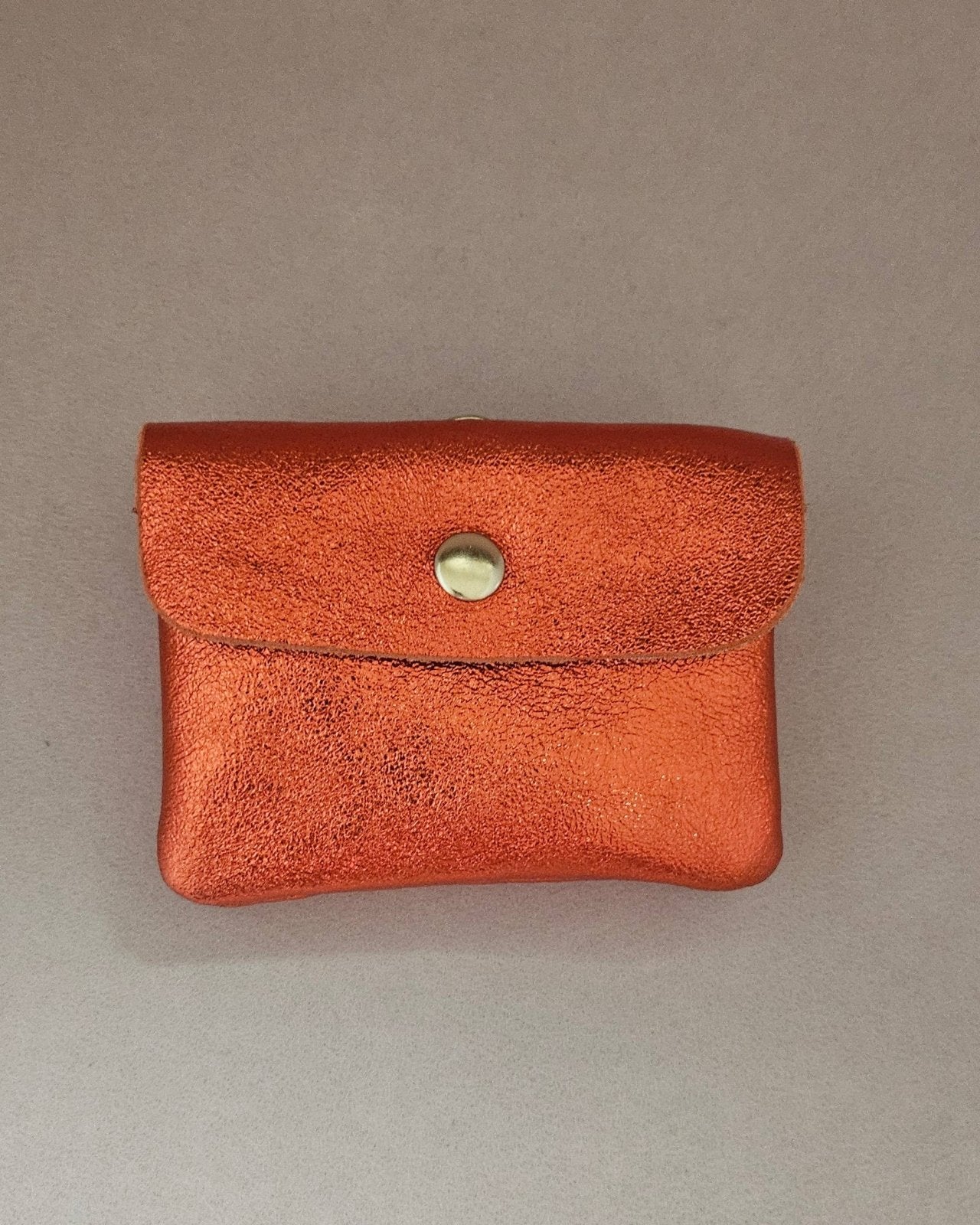 Royal Marais - Kleiner Geldbeutel aus metallischem Leder • Orange - Geldbeutel - ROSA ECK