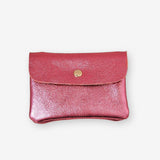 Royal Marais - Kleiner Geldbeutel aus metallischem Leder • Pink - ROSA ECK
