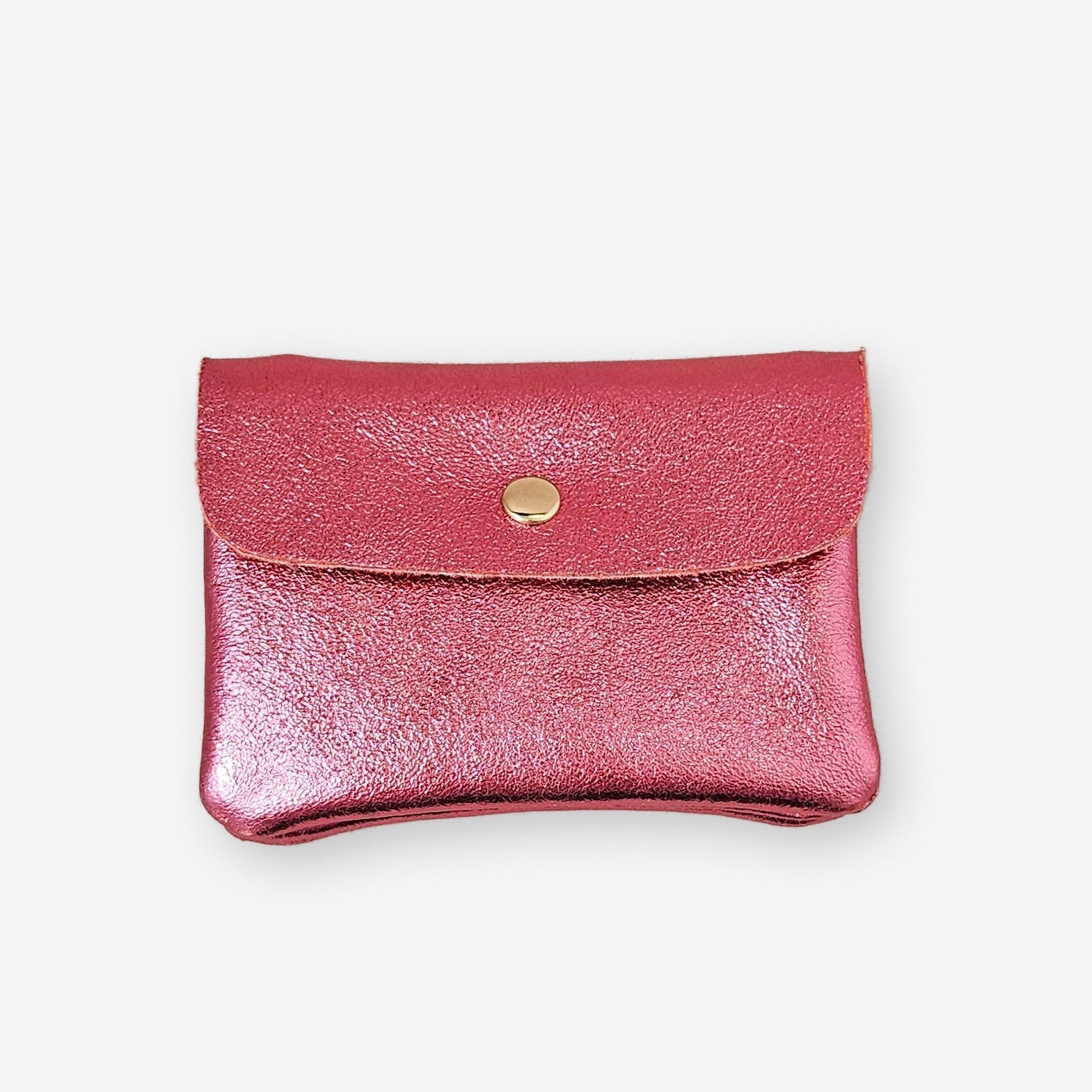 Royal Marais - Kleiner Geldbeutel aus metallischem Leder • Pink - ROSA ECK