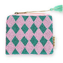 Sansira Jewelry - Geldbeutel/Etui mit Perlen • Karo - ROSA ECK