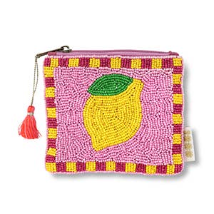 Sansira Jewelry - Geldbeutel/Etui mit Perlen • Zitrone - ROSA ECK